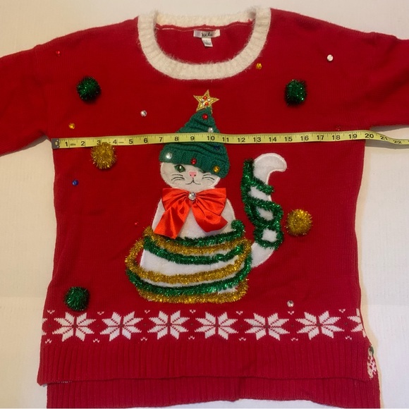 Ugly Christmas Sweater Cat With Tinsel Size Large - Picture 5 of 7